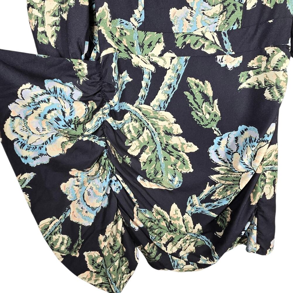 Rhode Pia Dress Womens 4 Multicolor Floral Puff Sleeve Ruched Sheath Mini Tulip - Picture 4 of 11